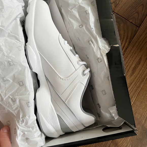 NEW Footjoy Sport LT Mens Size 11 M Golf Shoes Spikes 58084 White Gray - Picture 2 of 6